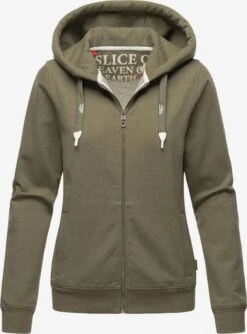 Navahoo Sweatvesten Sweatvest Engelshaar Dames Olijfgroen