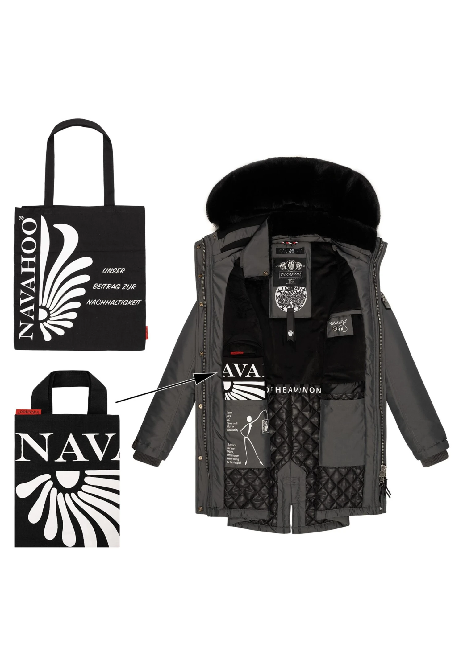 Navahoo Tiniis - Winterjas - Dark Grey 4 Navahoo Tiniis - Winterjas - Dark Grey - Afbeelding 4