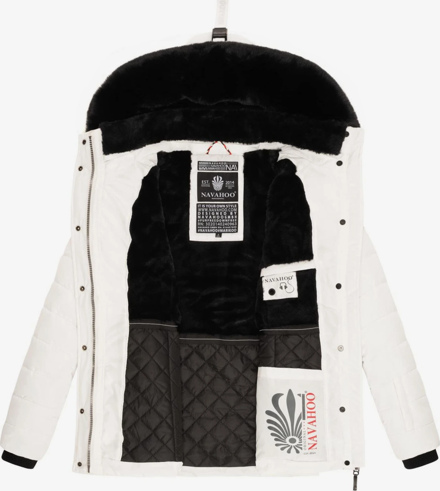 Navahoo Winterjassen Winterjas Milianaa Dames Wit 6 Navahoo Winterjassen Winterjas Milianaa Dames Wit - Afbeelding 6