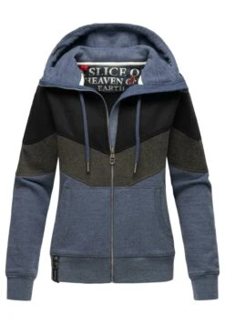 Navahoo Sweater Met Rits - Dusty Blue Melange