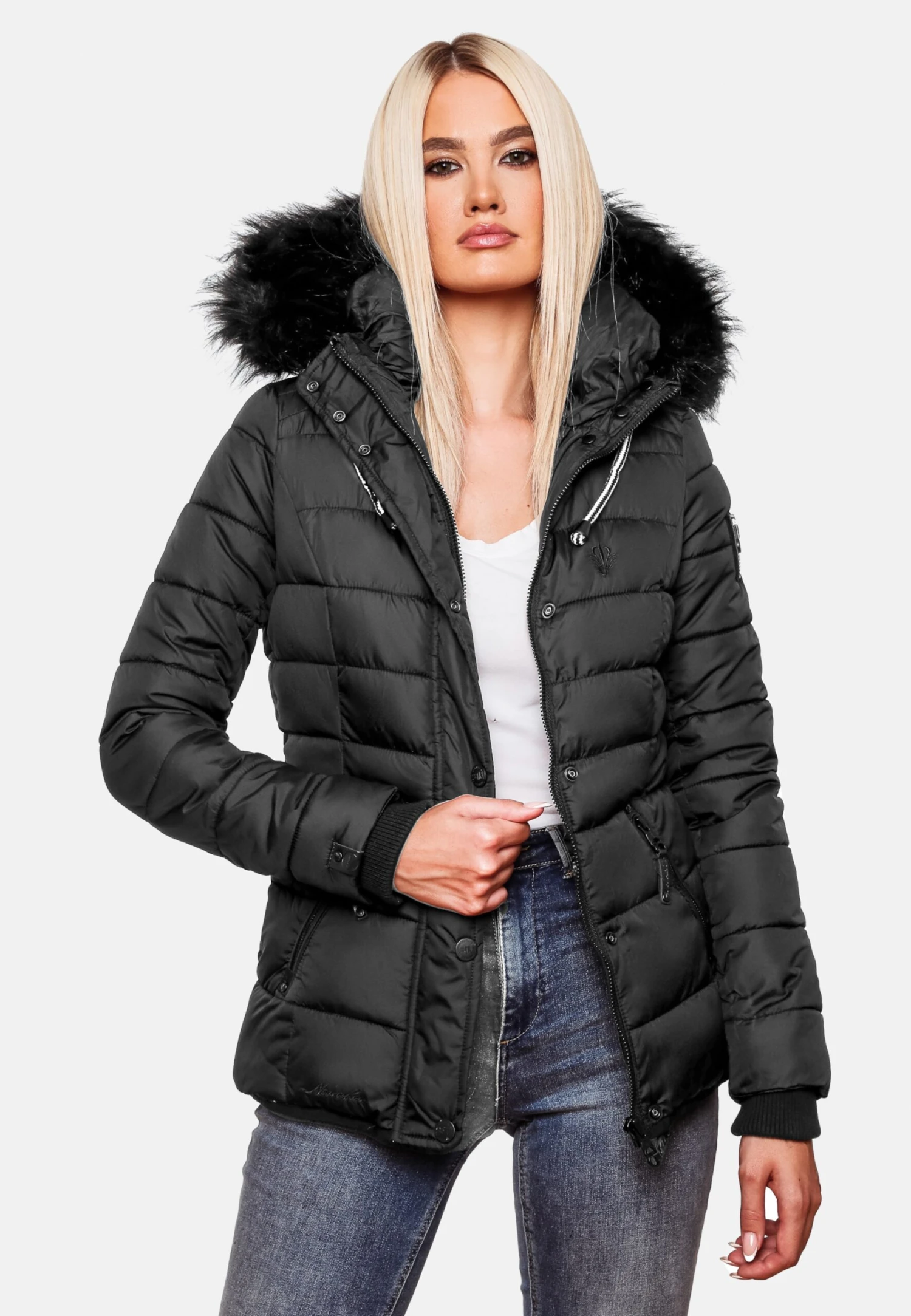 Navahoo Winterjassen Winterjas Zuckerbiene Dames Zwart 10 Navahoo Winterjassen Winterjas Zuckerbiene Dames Zwart - Afbeelding 10
