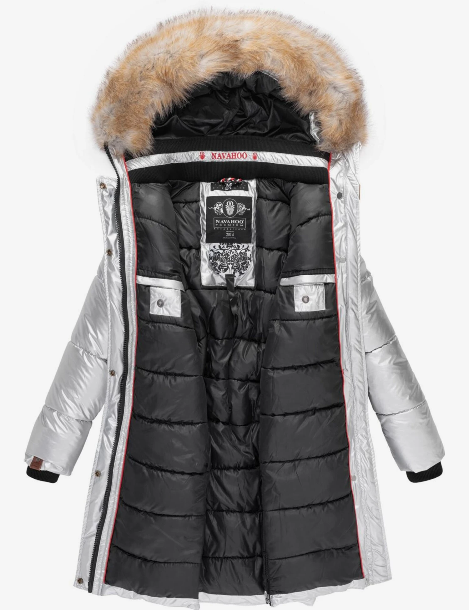 Navahoo Wintermantels Wintermantel Halina Dames Zilver 5 Navahoo Wintermantels Wintermantel Halina Dames Zilver - Afbeelding 5