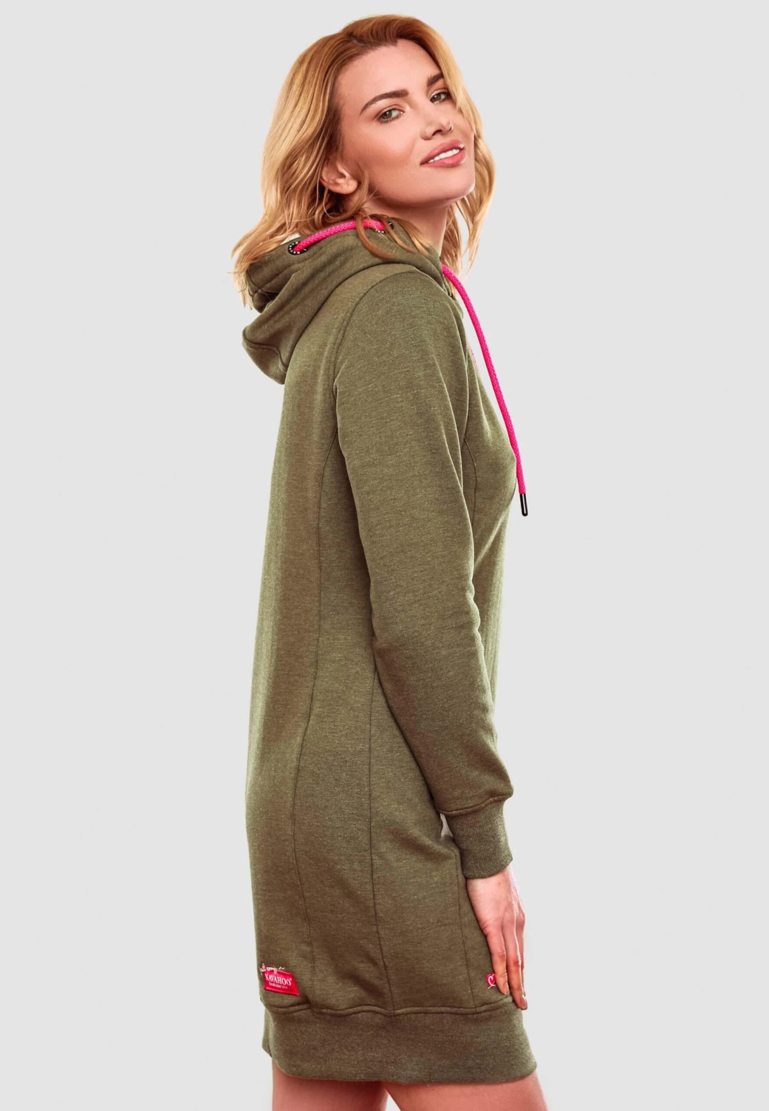 Navahoo Mini Jurken Jurk Dames Olijfgroen 6 Navahoo Mini Jurken Jurk Dames Olijfgroen - Afbeelding 6