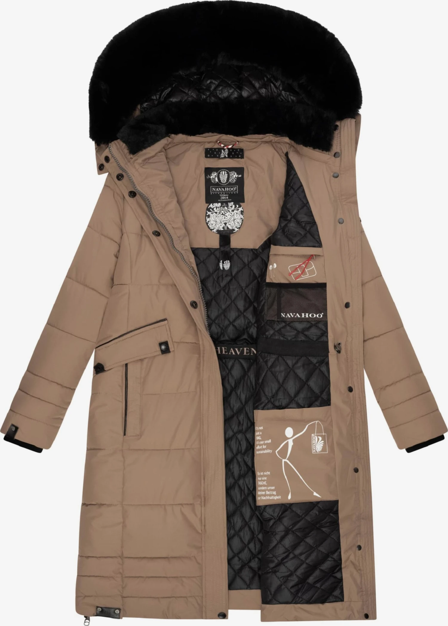 Navahoo Wintermantels Wintermantel Fahmiyaa Dames Lichtbruin 6 Navahoo Wintermantels Wintermantel Fahmiyaa Dames Lichtbruin - Afbeelding 6