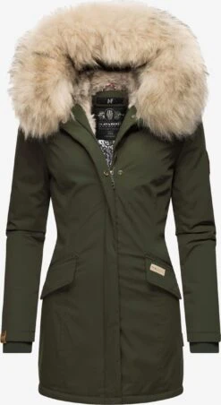 Navahoo Parkas Winterparka Cristal Dames Olijfgroen